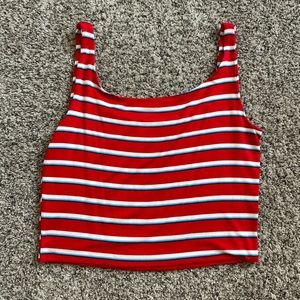 Kendall & Kylie Stripped Crop Tank Top